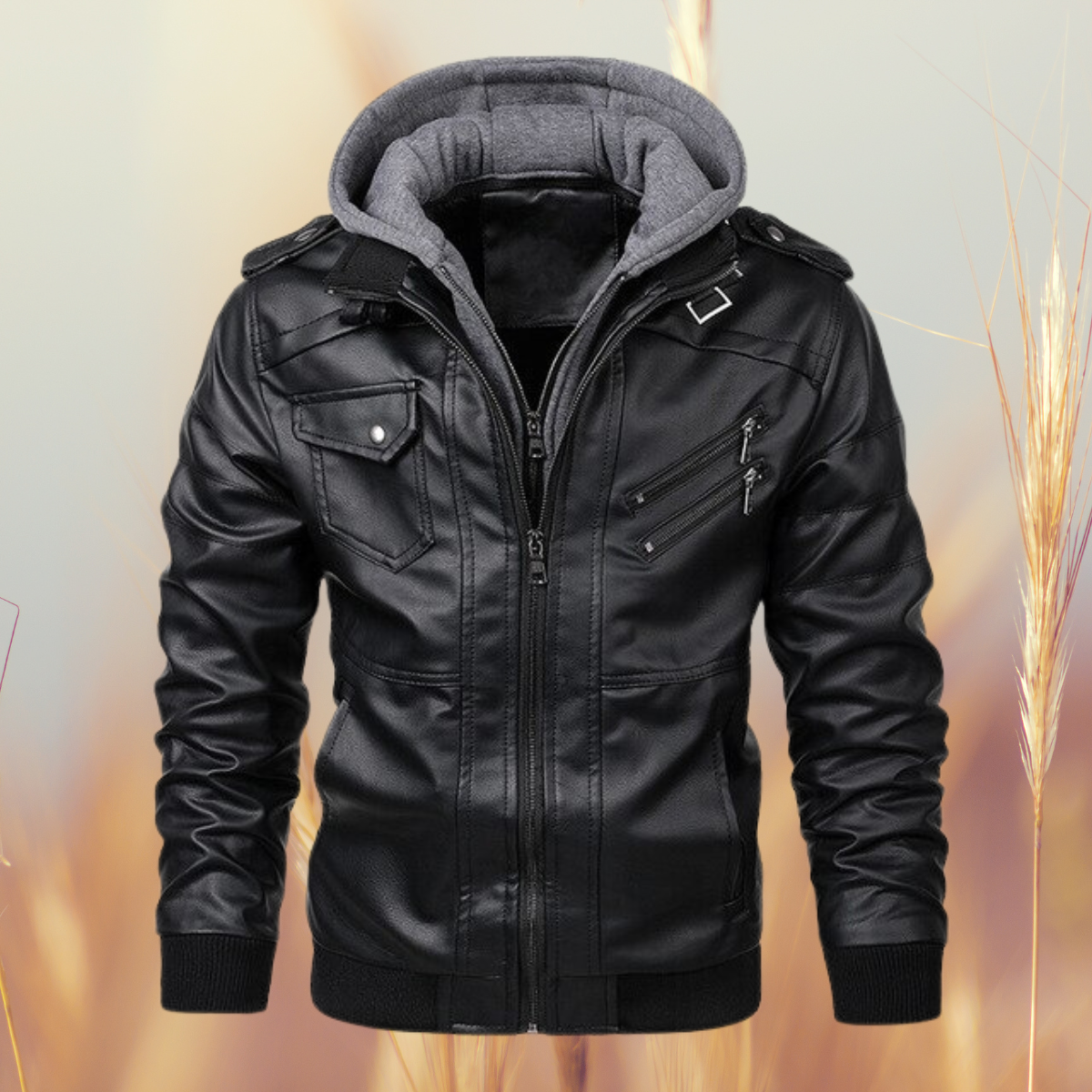Men's Classic Biker Leather Jacket