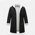Women's Button-Front Hooded Overcoat