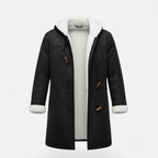 Women's Button-Front Hooded Overcoat