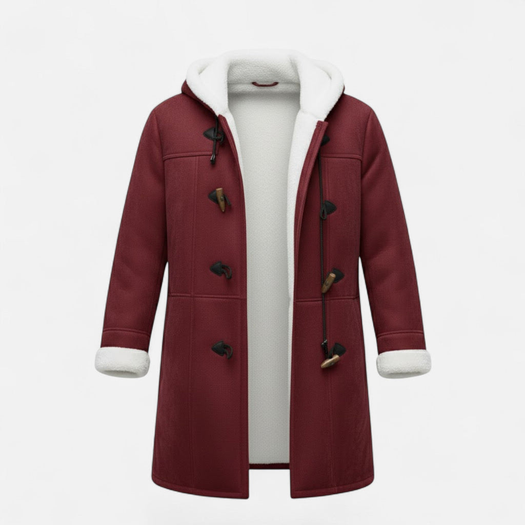 Women's Button-Front Hooded Overcoat