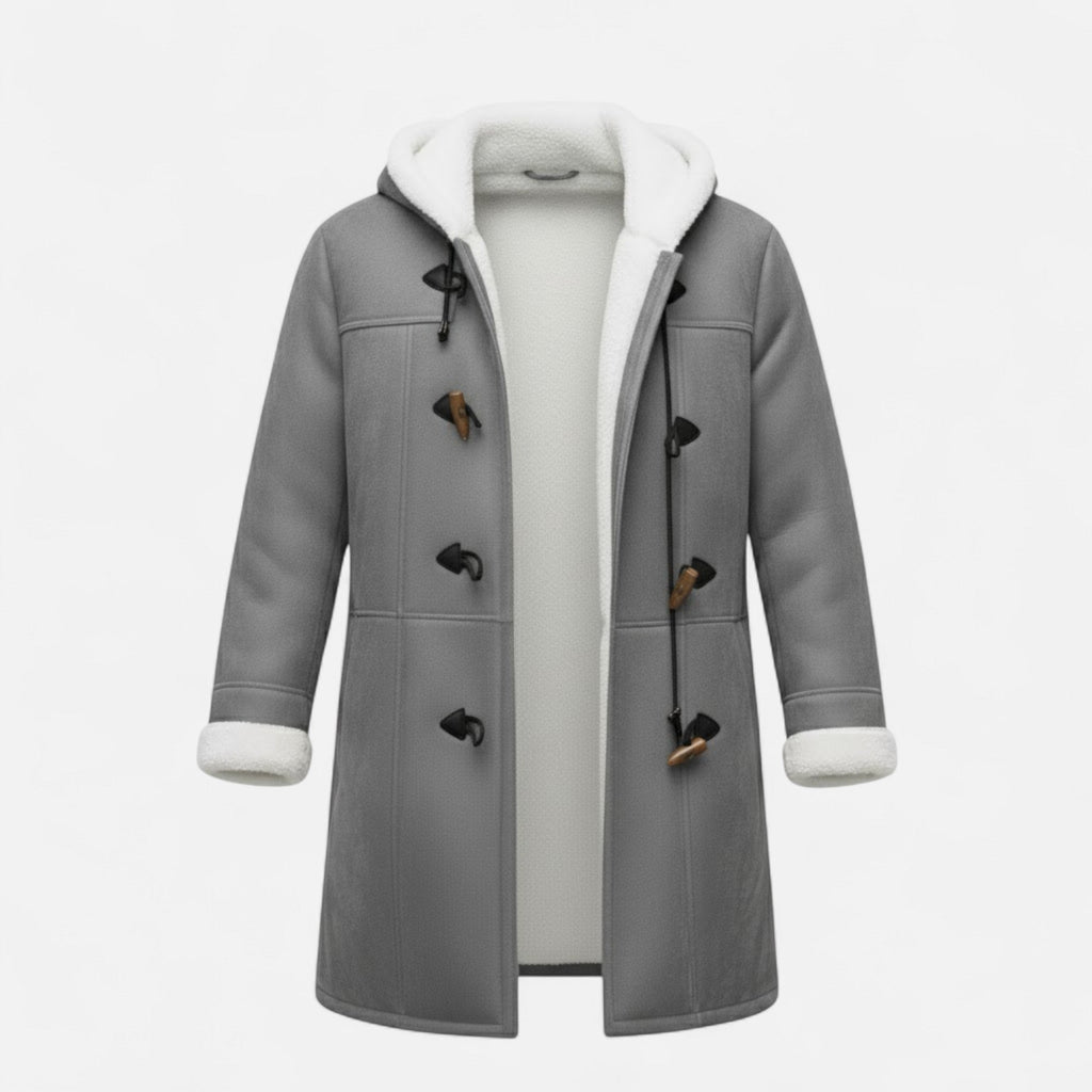 Women's Button-Front Hooded Overcoat