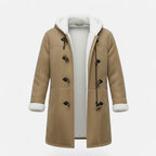 Women's Button-Front Hooded Overcoat