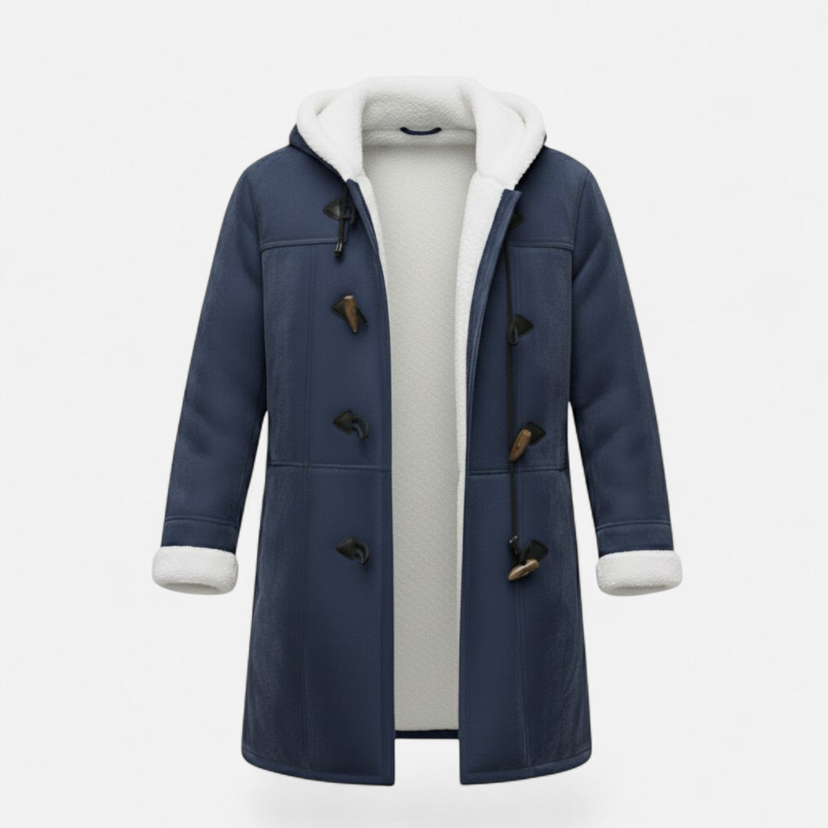 Women's Button-Front Hooded Overcoat