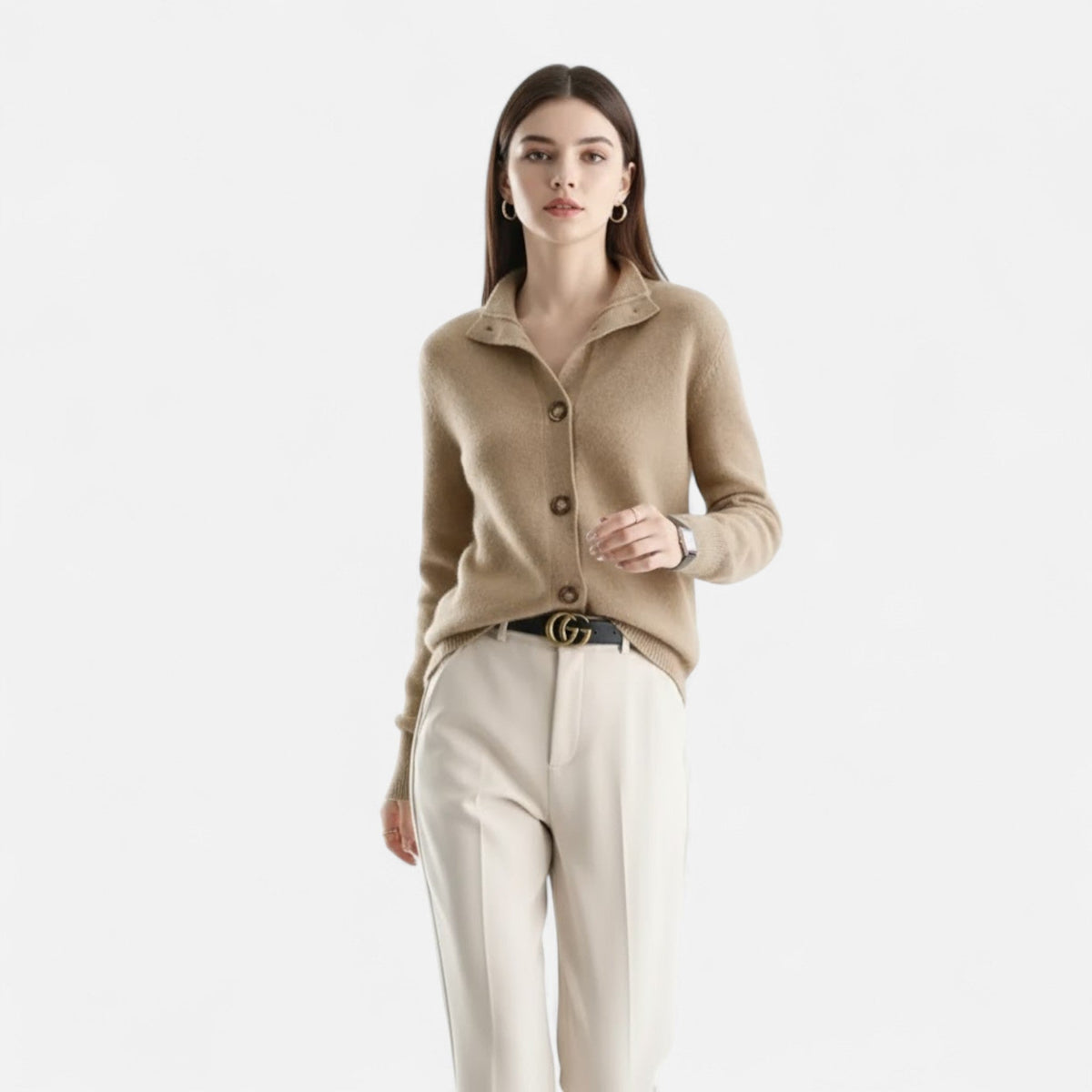 Women's Stand-Collar Knit Coat