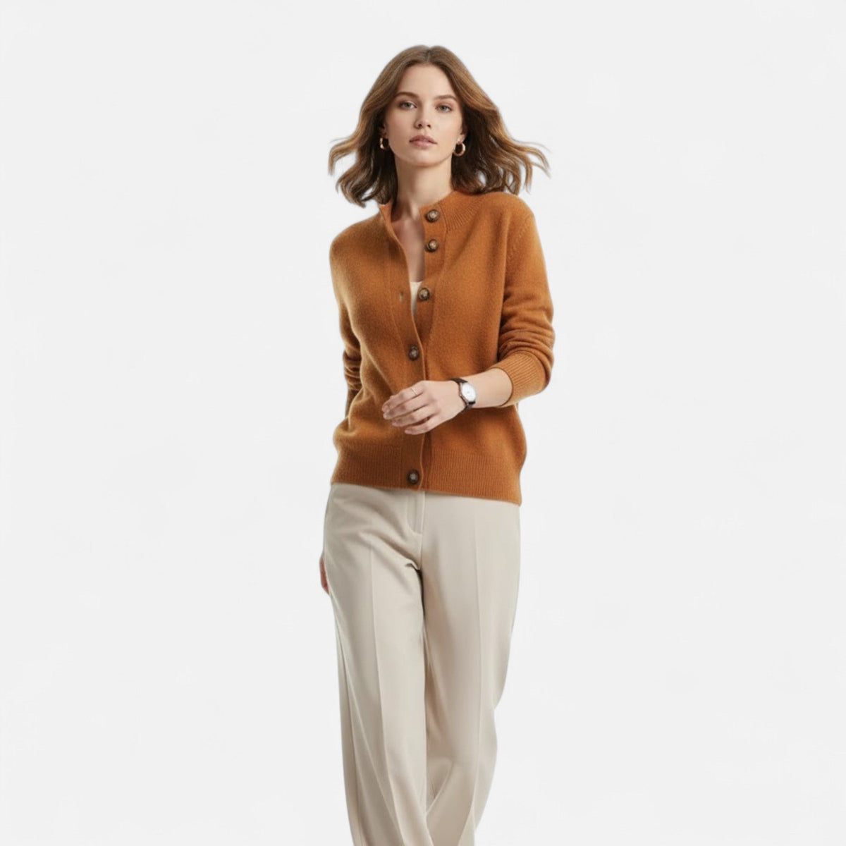 Women's Stand-Collar Knit Coat