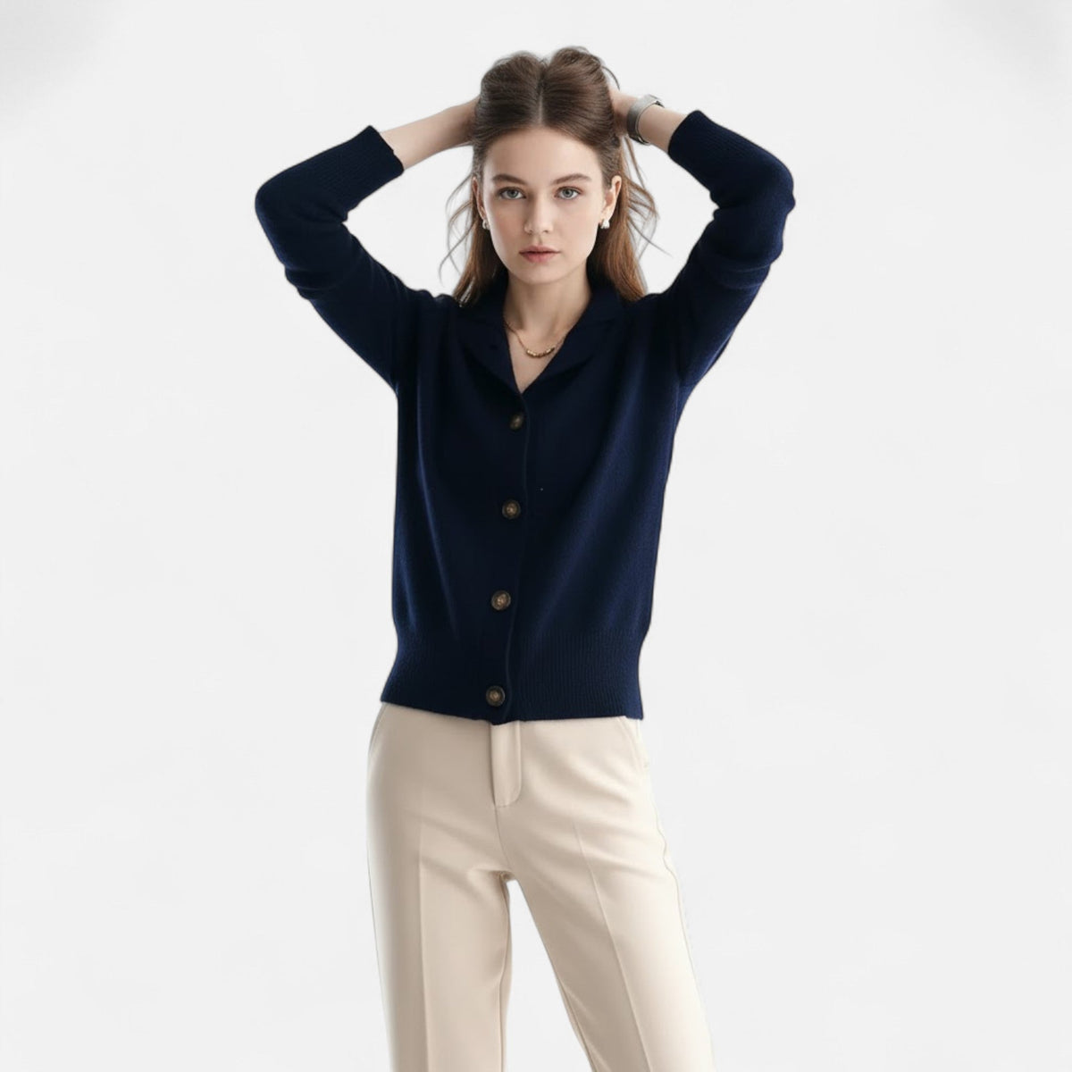 Women's Stand-Collar Knit Coat