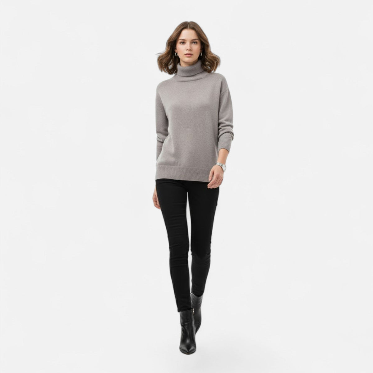 Women's Oversized Wool-Blend Roll Neck Jumper