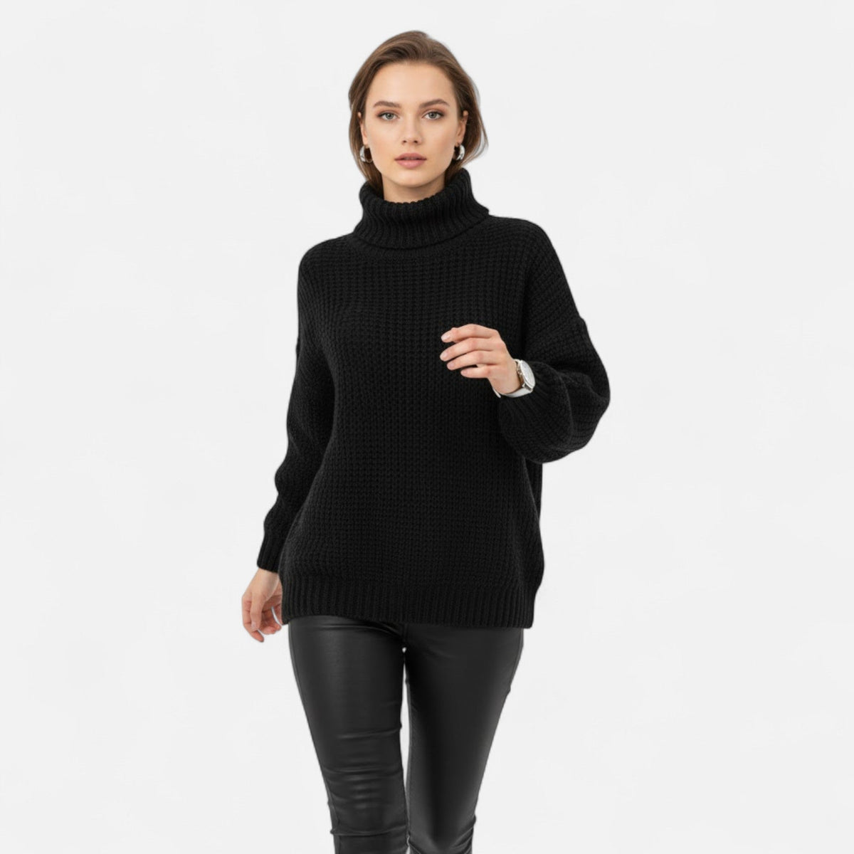 Women's Wool-Blend Roll Neck Jumper