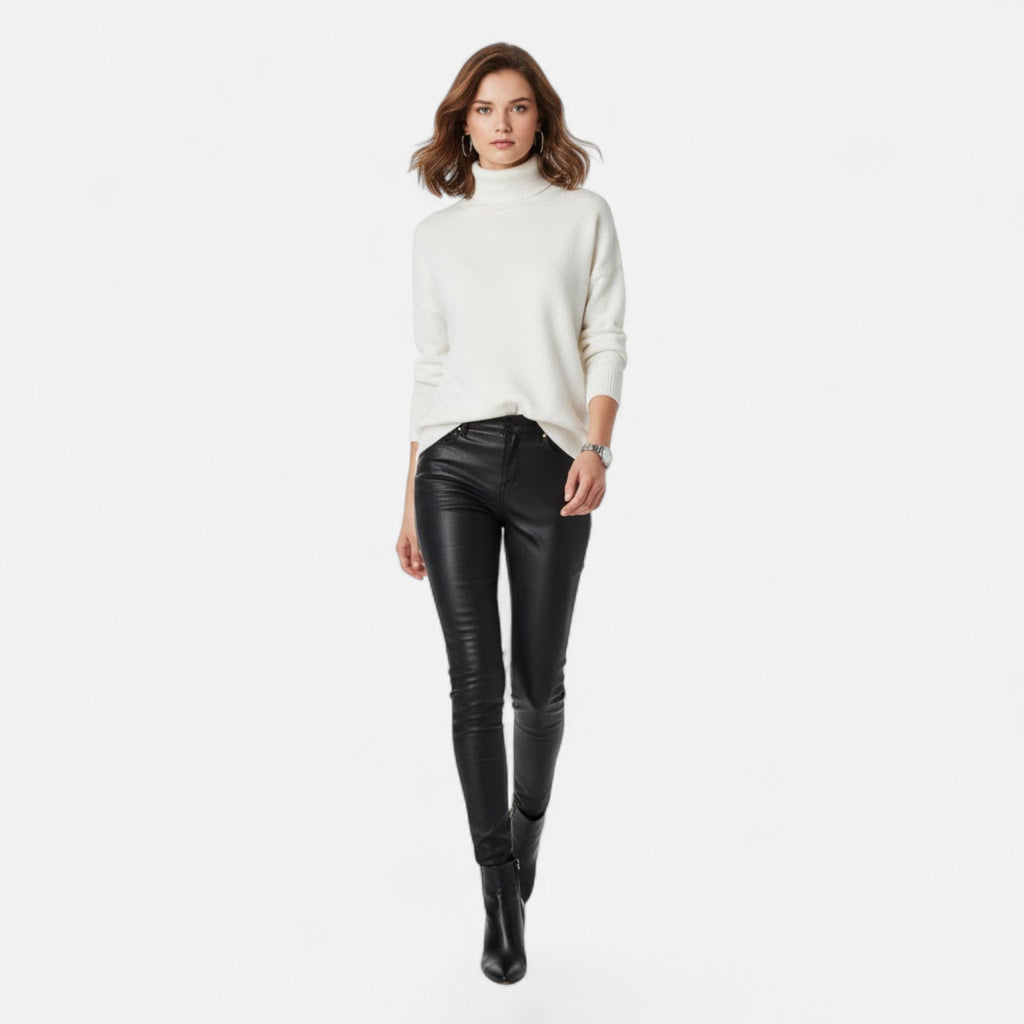 Women's Oversized Wool-Blend Roll Neck Jumper