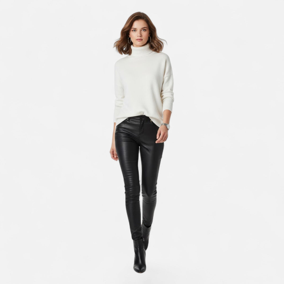 Women's Oversized Wool-Blend Roll Neck Jumper