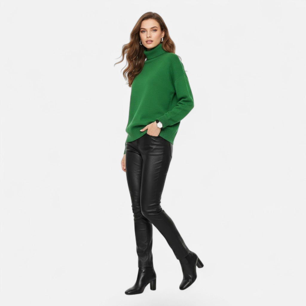 Women's Oversized Wool-Blend Roll Neck Jumper