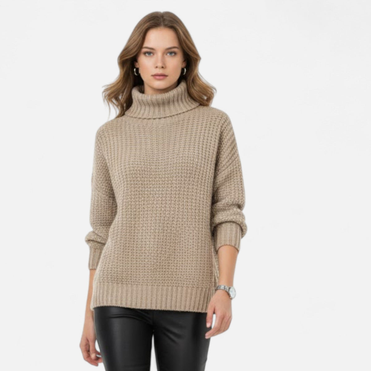 Women's Wool-Blend Roll Neck Jumper