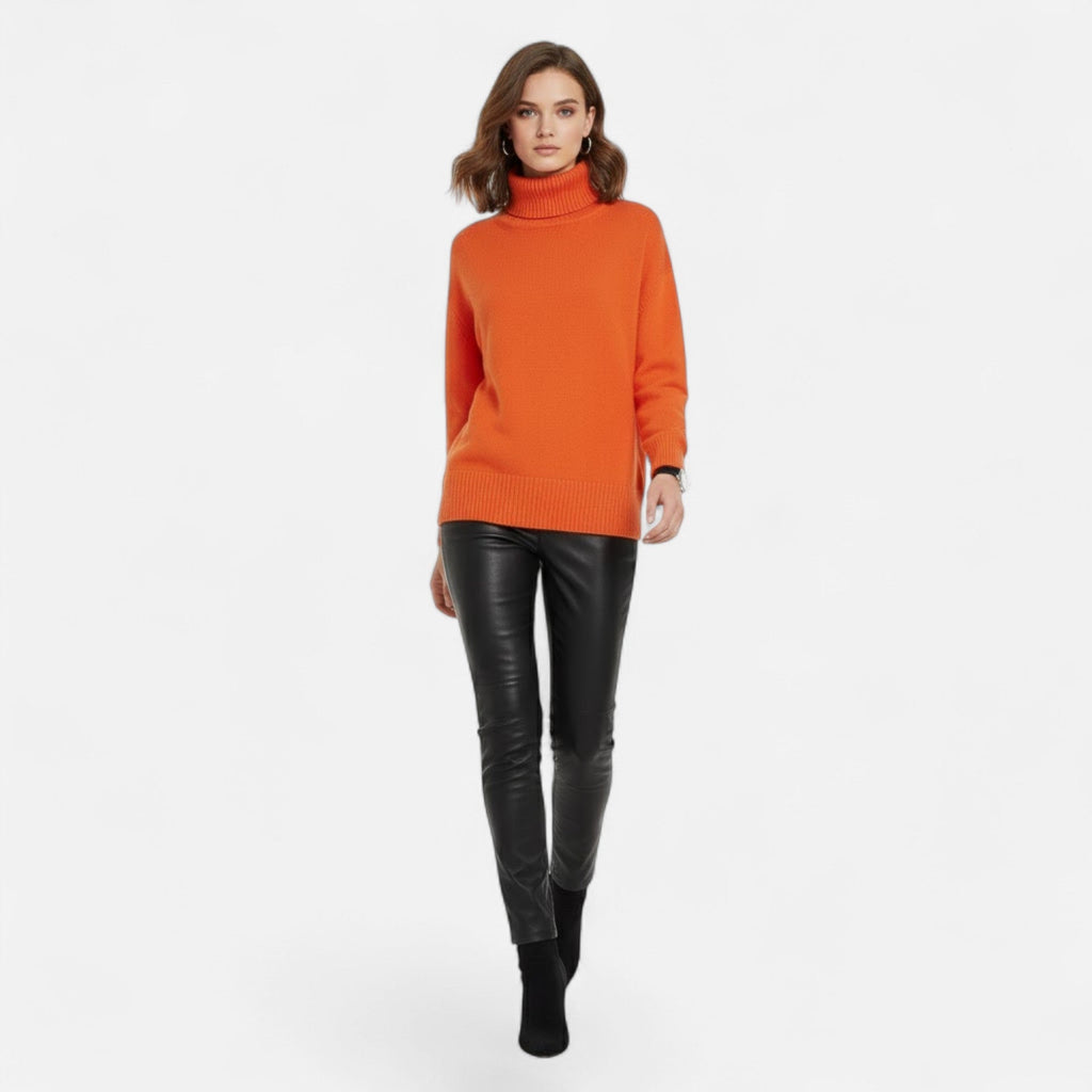 Women's Oversized Wool-Blend Roll Neck Jumper