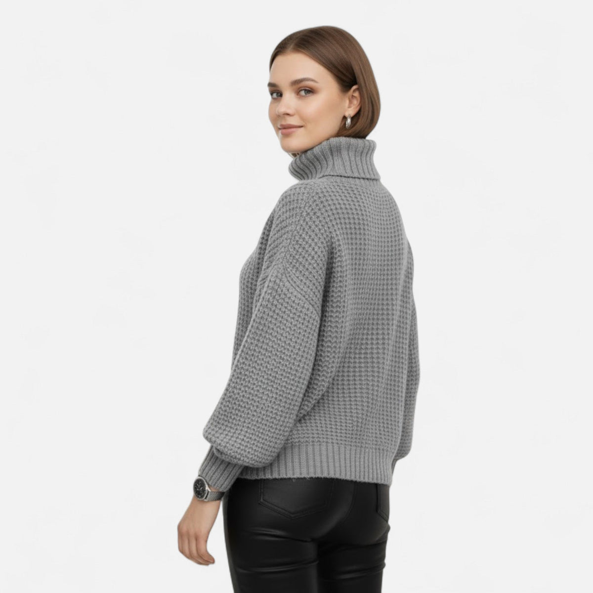 Women's Wool-Blend Roll Neck Jumper
