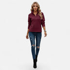 Women's Zip-Front Stand-Collar Jumper