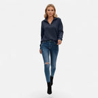 Women's Zip-Front Stand-Collar Jumper