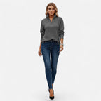 Women's Zip-Front Stand-Collar Jumper