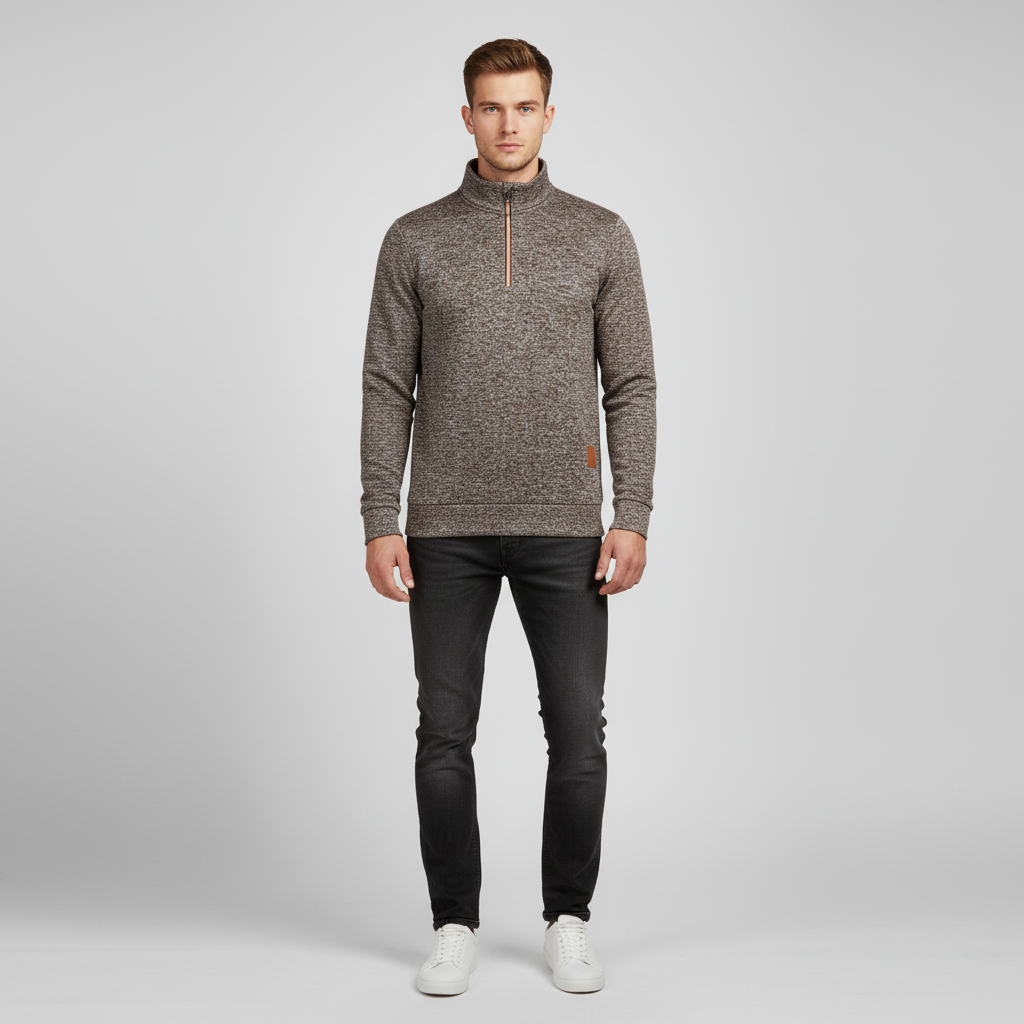 Men's Funnel Neck Quarter Zip Jumper