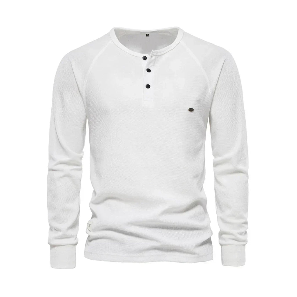Men's Button Neck Long Sleeve Henley