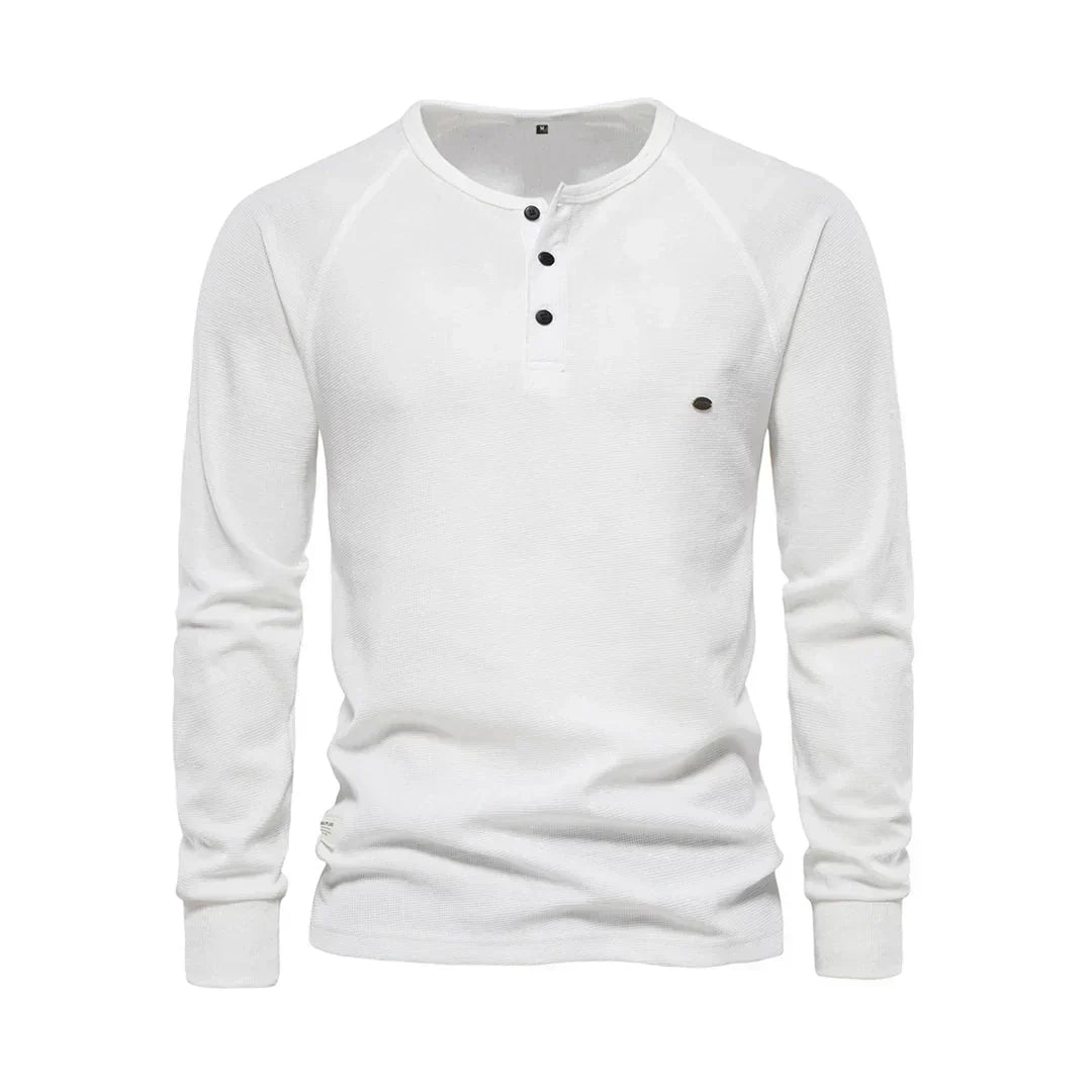Men's Button Neck Long Sleeve Henley