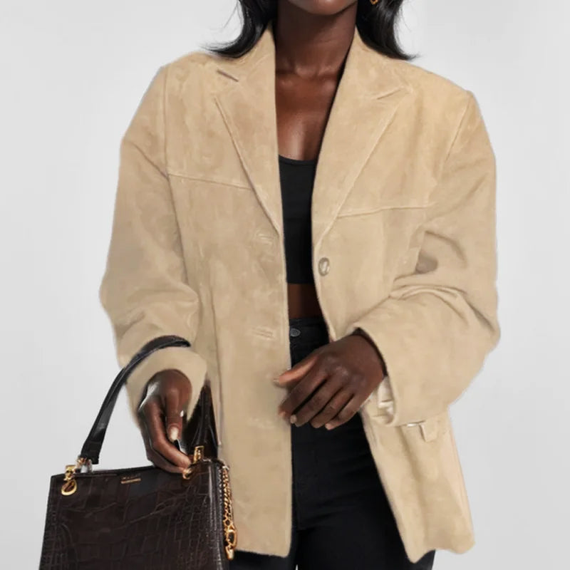 Women's Relaxed Suede-Look Blazer