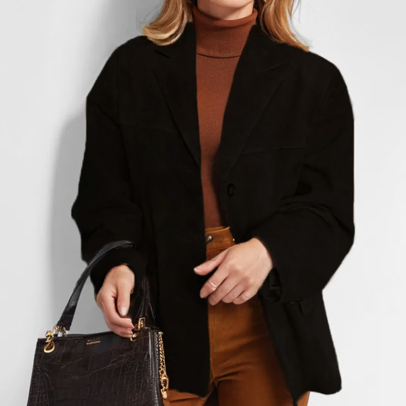 Women's Relaxed Suede-Look Blazer