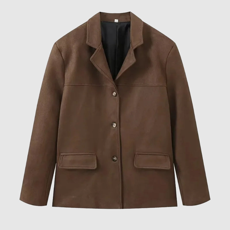 Women's Relaxed Suede-Look Blazer