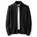 Men's Ribbed Knit Zip Cardigan