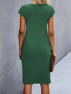 Women's Ruched Bodycon Midi Dress