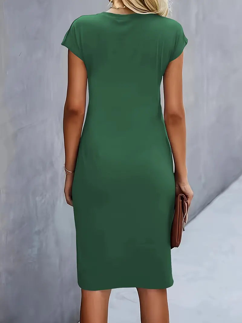 Women's Ruched Bodycon Midi Dress
