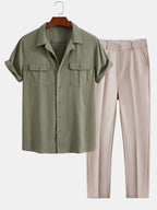 Men's Cuban Collar Summer Set
