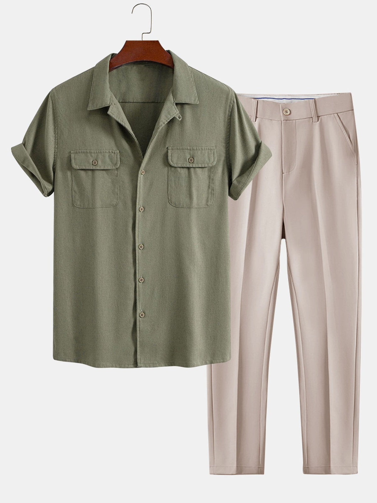 Men's Cuban Collar Summer Set