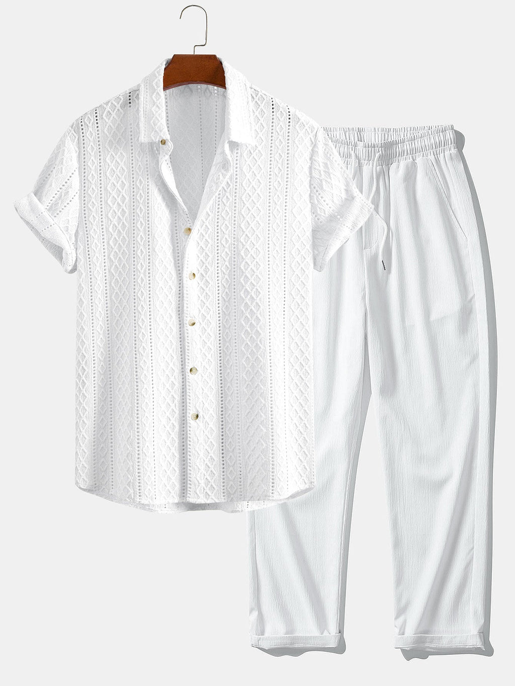 Men's Jacquard Shirt and Trouser Set