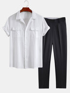 Men's Cuban Collar Summer Set