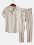 Men's Cuban Collar Summer Set