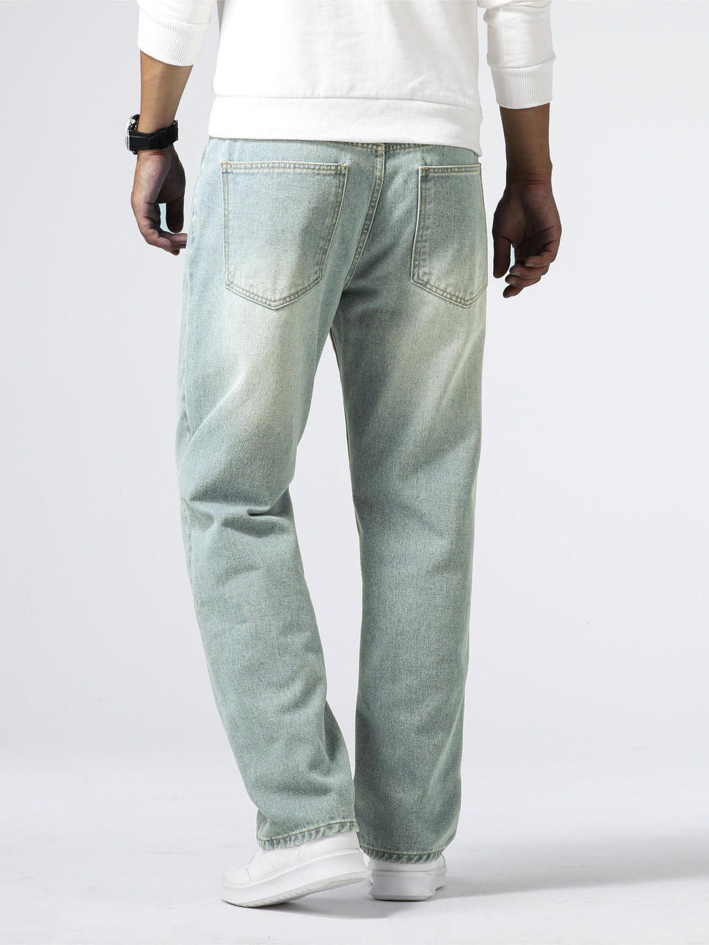 Men's Washed Straight Leg Denim
