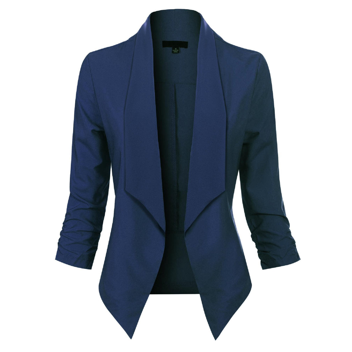 Women's Ruched-Sleeve Open-Front Blazer