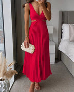 Women's Wedding Pleated Midi Dress