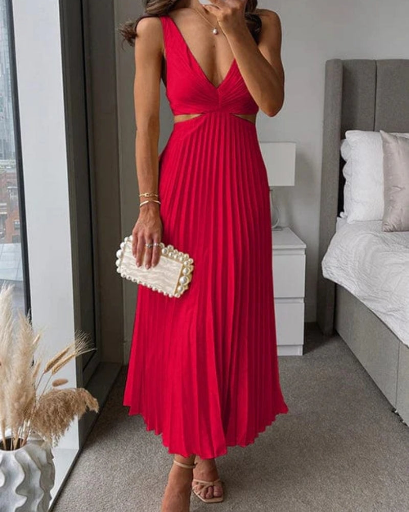 Women's Wedding Pleated Midi Dress