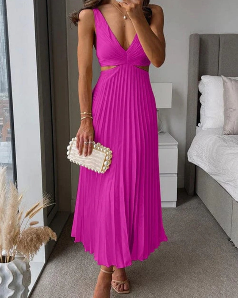 Women's Wedding Pleated Midi Dress