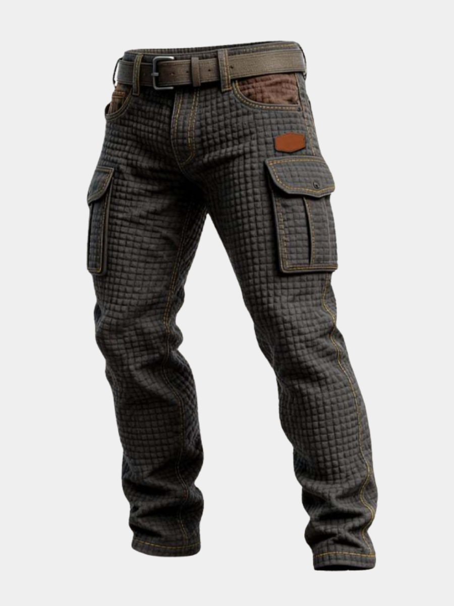 Men's Quilted Slim Cargo Trousers