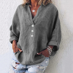 Women's Linen-Look Relaxed Blouse