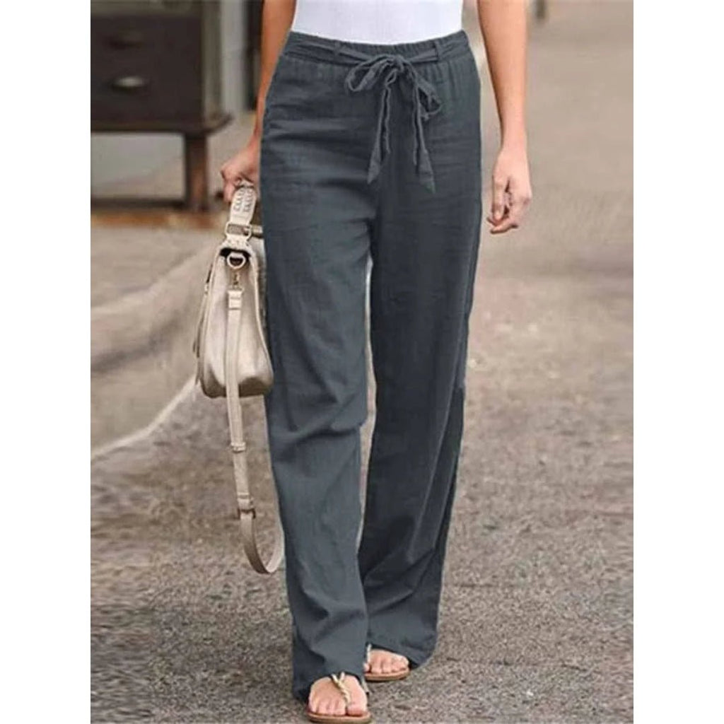 Women's Wide Leg Drawstring Trousers