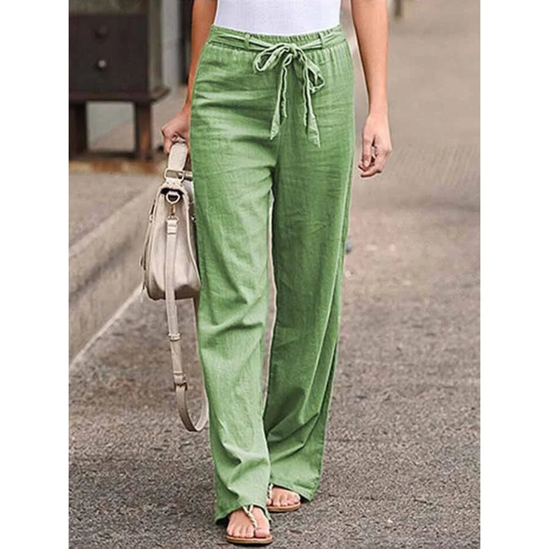 Women's Wide Leg Drawstring Trousers