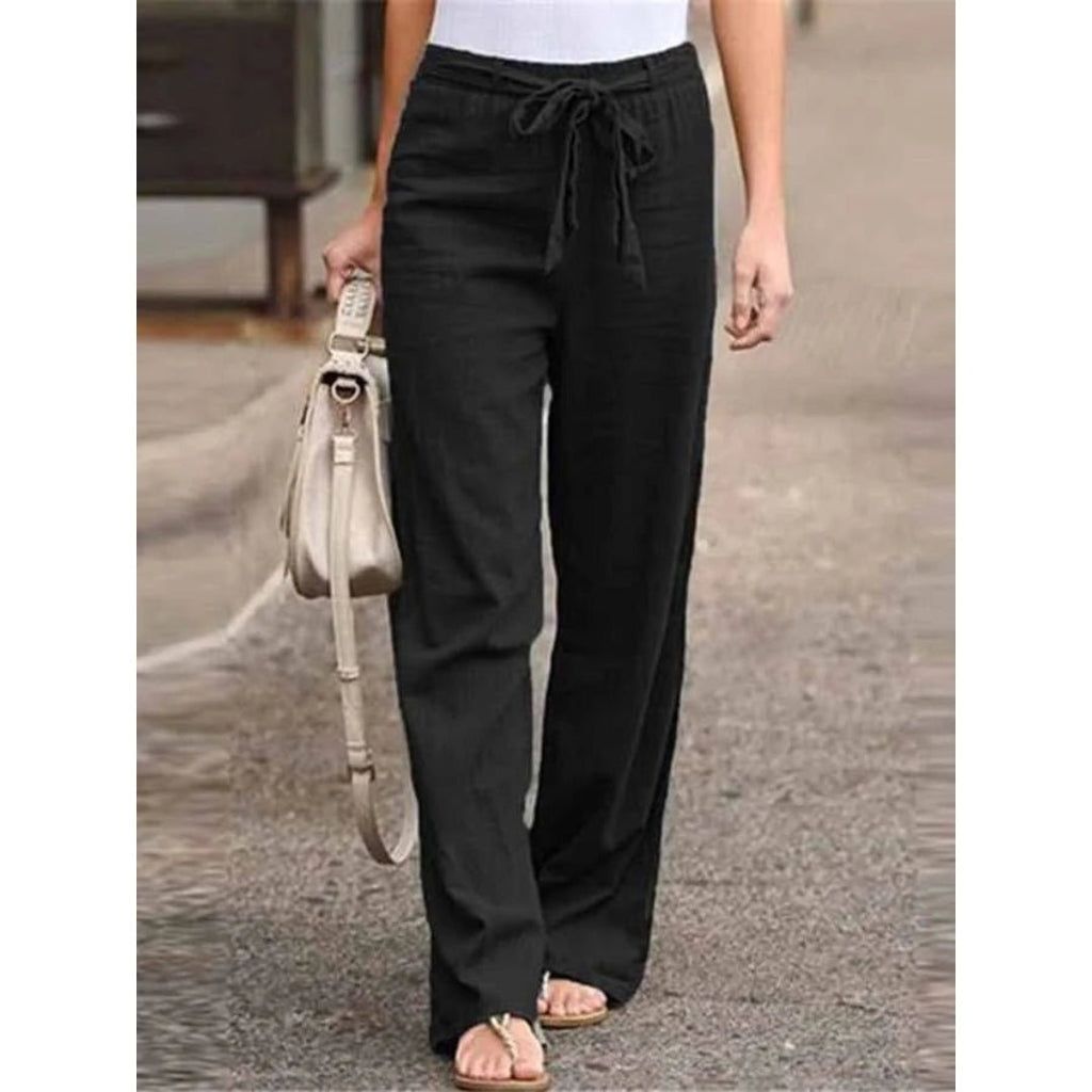 Women's Wide Leg Drawstring Trousers