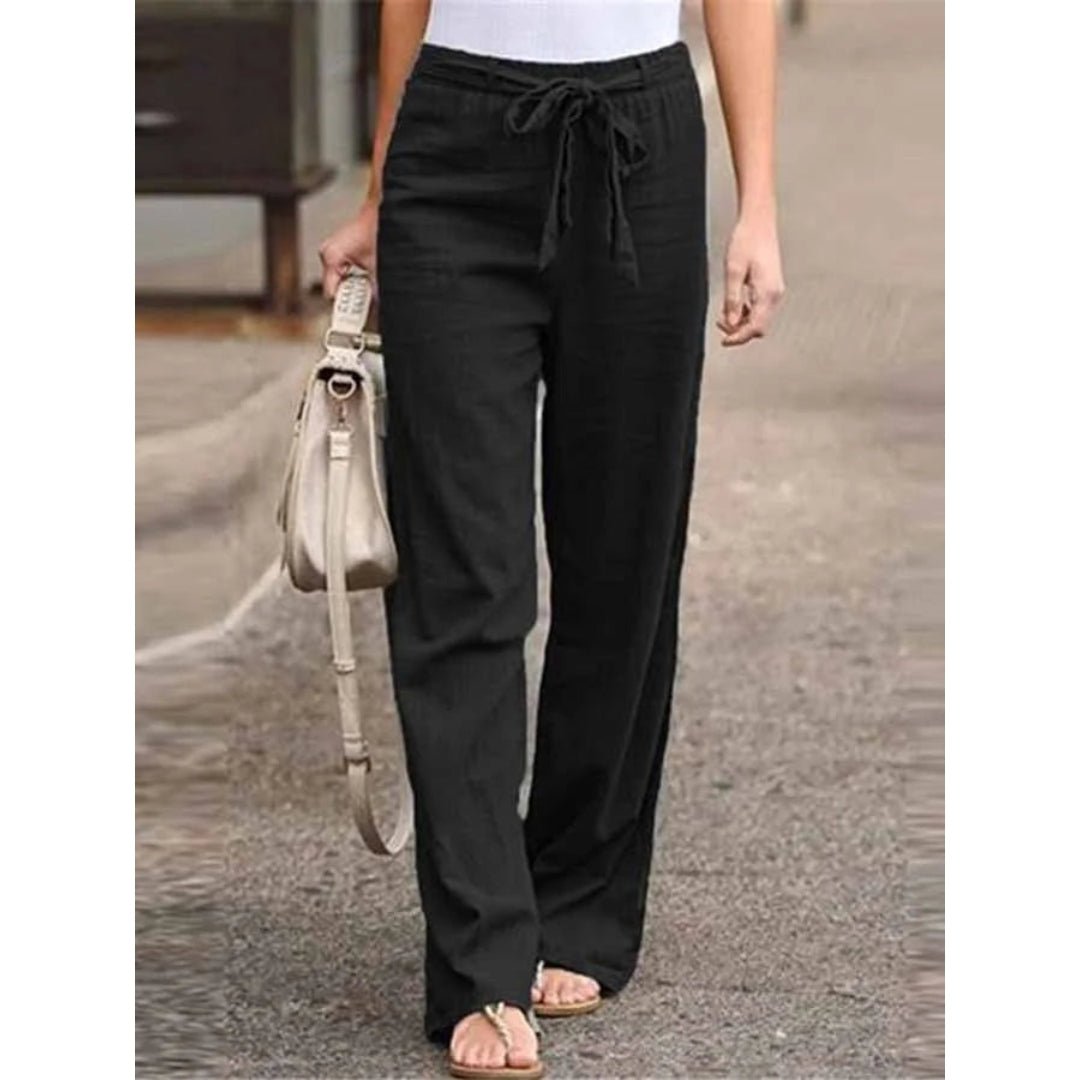 Women's Wide Leg Drawstring Trousers