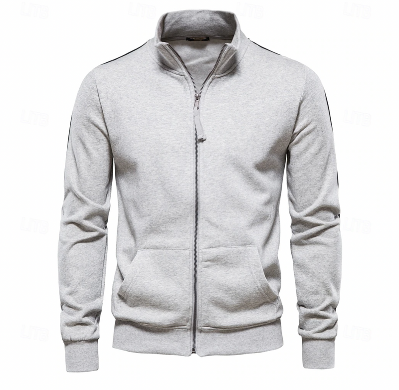 Men's Stand Collar Sweatshirt Jacket