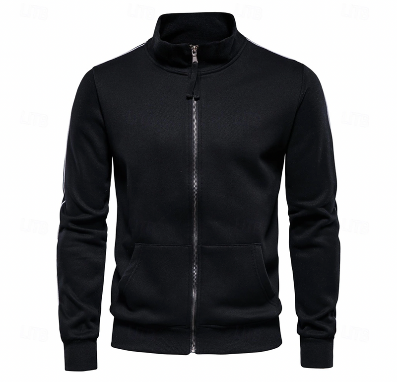 Men's Stand Collar Sweatshirt Jacket