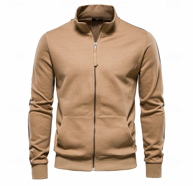 Men's Stand Collar Sweatshirt Jacket