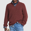 Men's Quarter Zip Ribbed Jumper